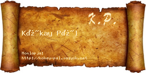 Kókay Pál névjegykártya